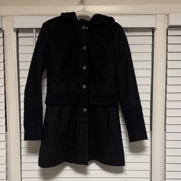 Guess Jackets & Blazers - Guess Black Hooded Trench Coat